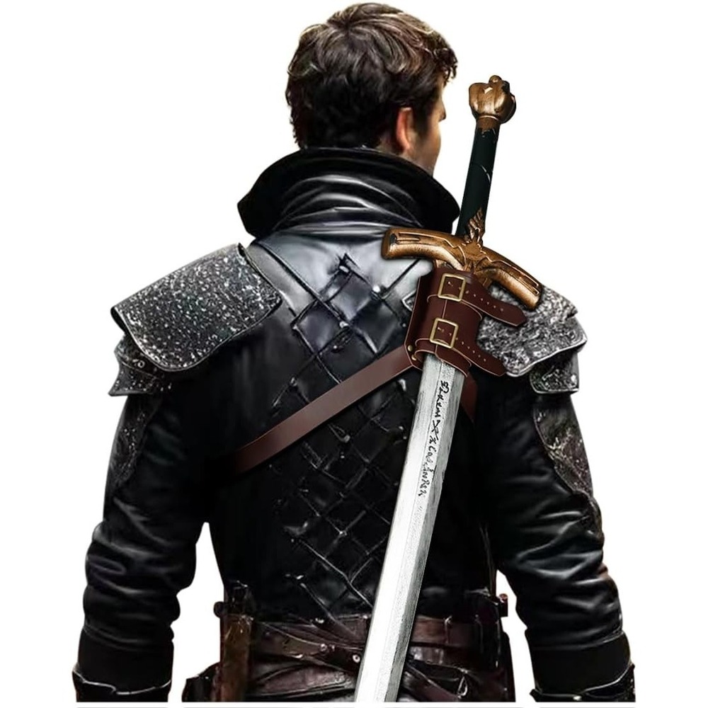 Retro Cosplay Medieval Leather Sling Warrior Back Scabbard for Sword Holder